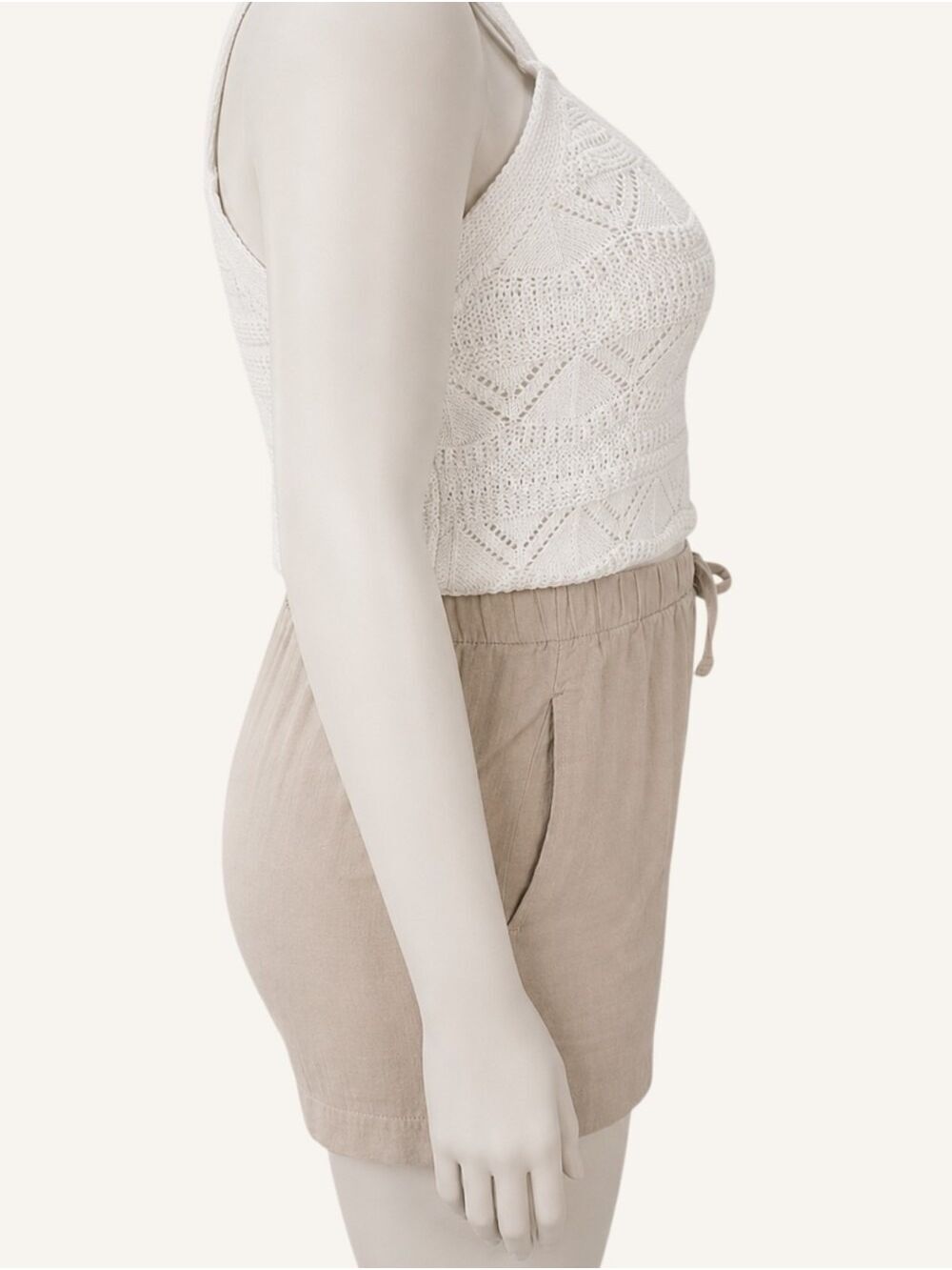 Torrid Belle Isle High Rise Cotton Beach Shorts Taupe Size 00 M/L 10 NWT - Picture 3 of 10